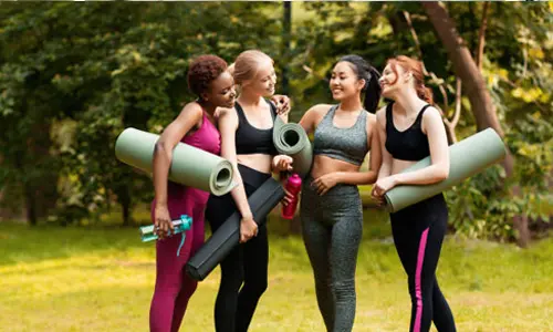 Hvordan skelner du forsiden fra bagsiden af ​​en yogamåtte?